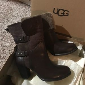 NWB UGG Brown Cuffed Heeled Boots 7 & 8 Available